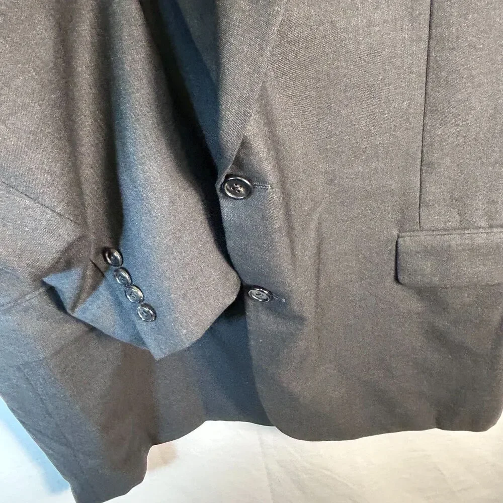 Hickey Freeman Men's Gray Wool Loro Piana Italy Classic Suit Jacket Size 46R
